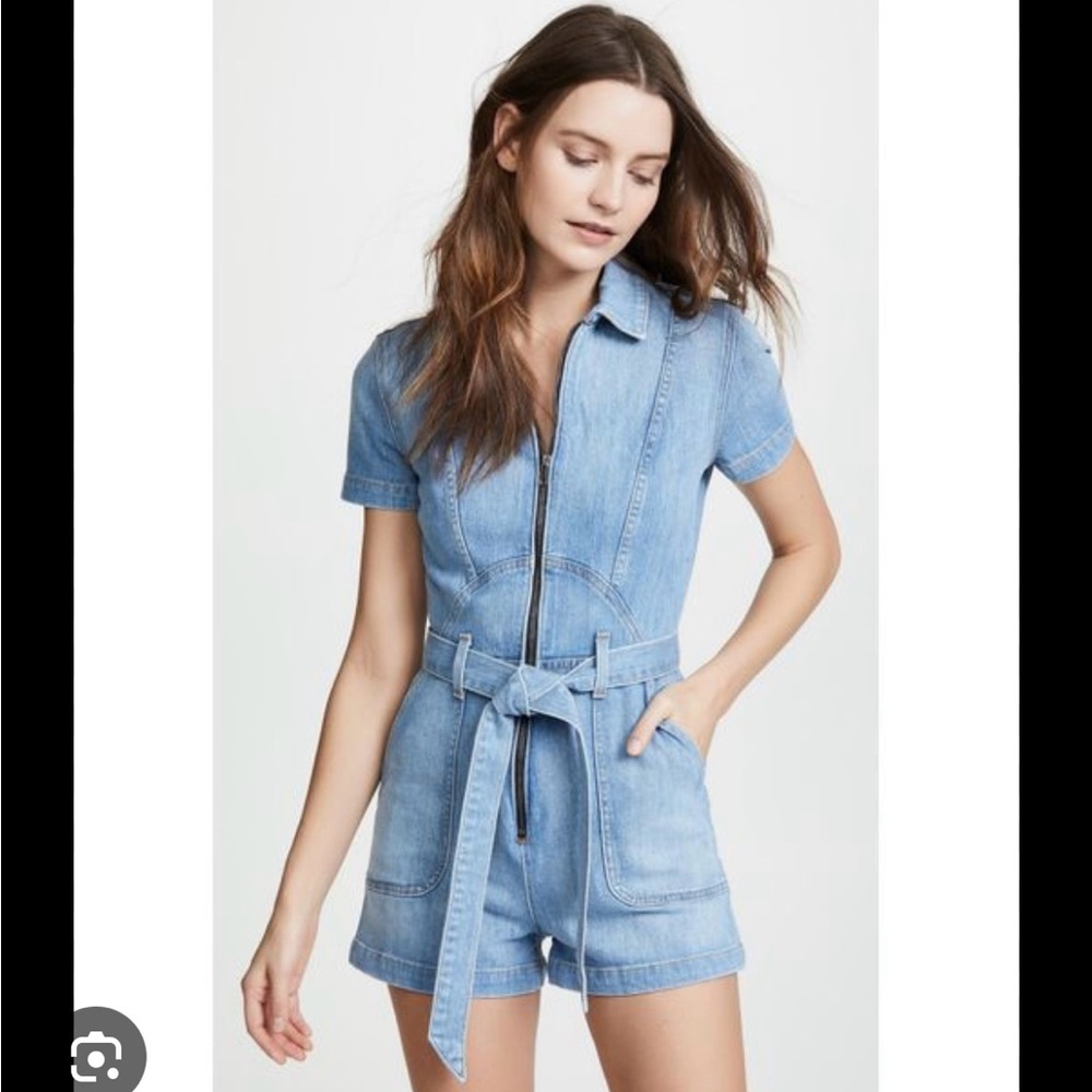 Alice and Olivia Denim Romper